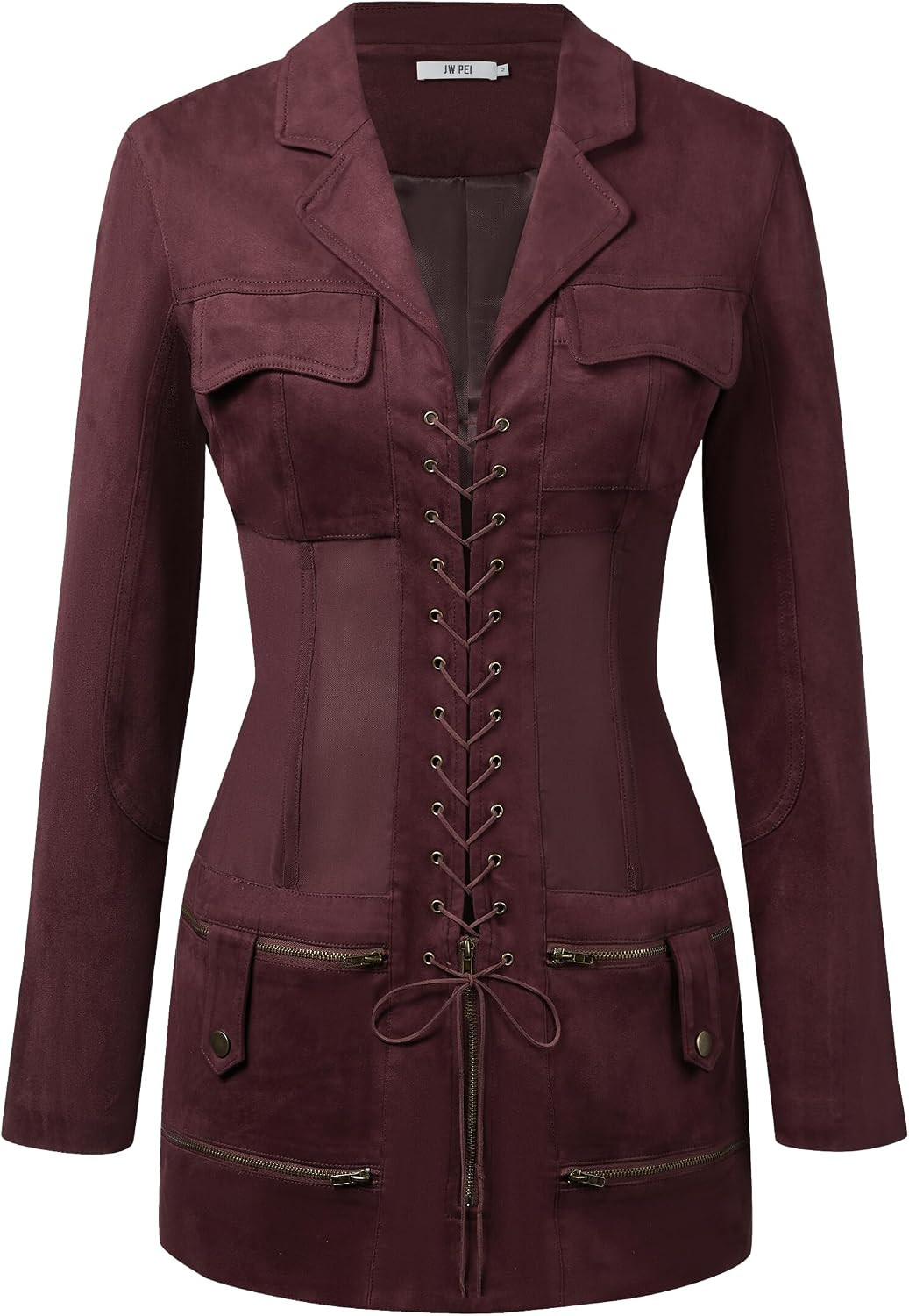 JW PEI Women's Faux Suede Corset Jacket Mini Dress | Amazon (US)