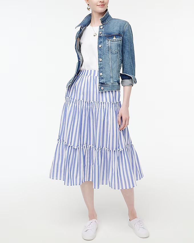 Ruffle tiered midi skirt | J.Crew Factory