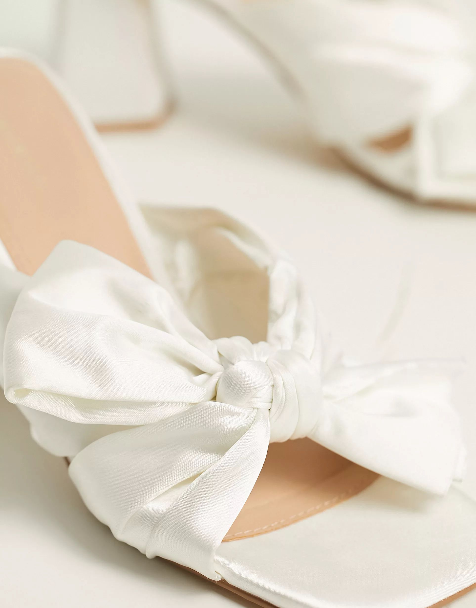 Ever New Bridal exclusive bow front mules in ivory | ASOS (Global)