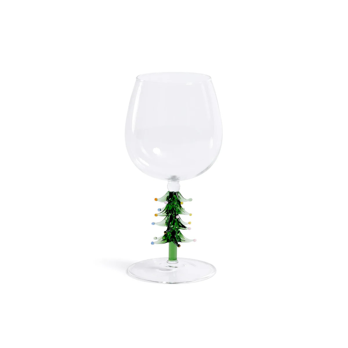 Zodax Green Treetop Cheers Wine Glasses - Holiday Stemware, Set Of 4 | DecoratorsBest