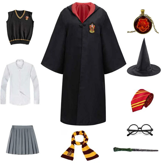 Unissex adulto crianças traje de halloween escola mágica uniforme bruxaria manto camisola feiti... | Aliexpress BR (BR)
