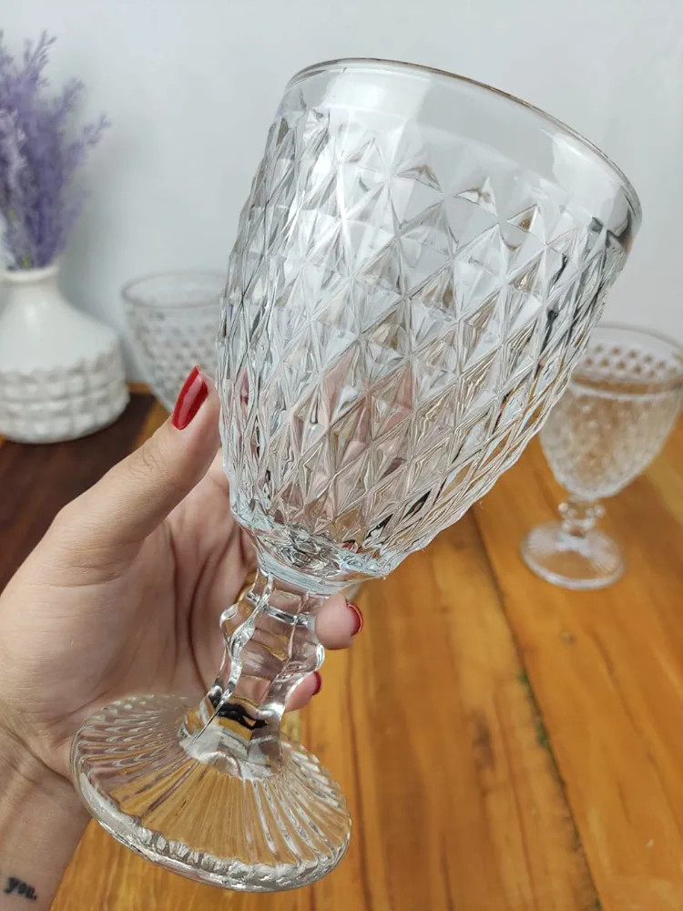 JOGO 6 TAÇAS DE VIDRO 300ML BICO DE ABACAXI TRANSPARENTES | Amazon (BR)