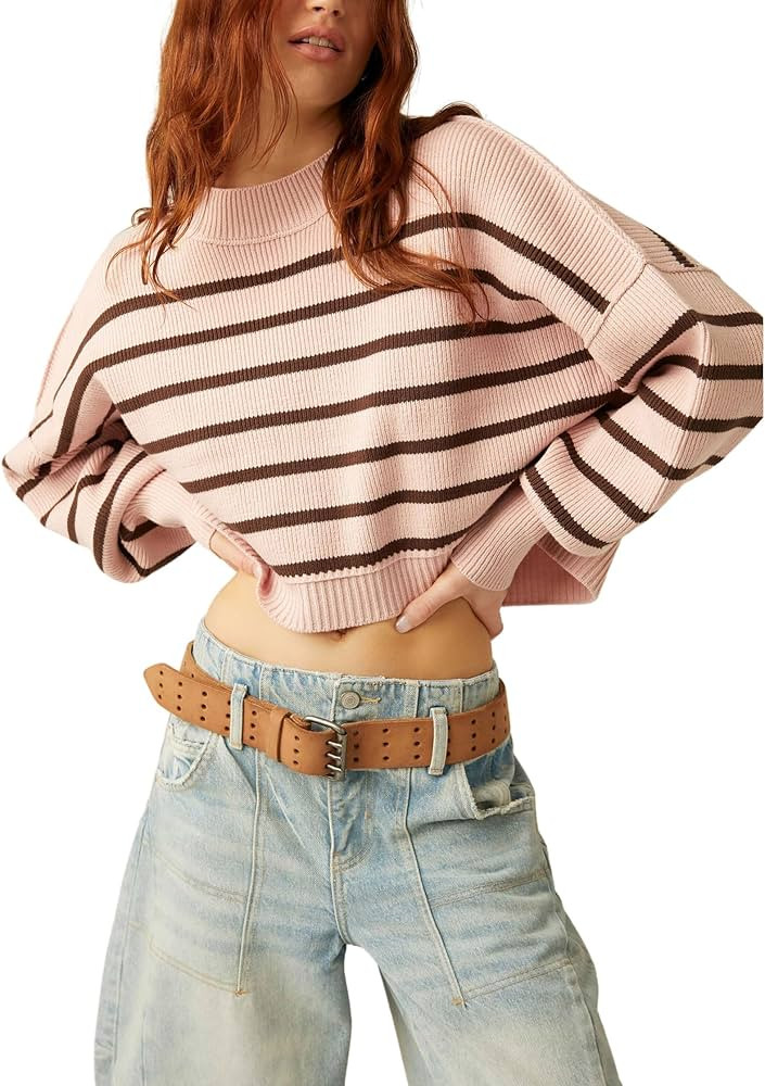 FP Movement Women's Stripe Easy Street Crop Pullover | Amazon (US)
