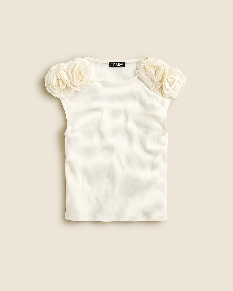 Vintage rib rosette T-shirt | J. Crew US