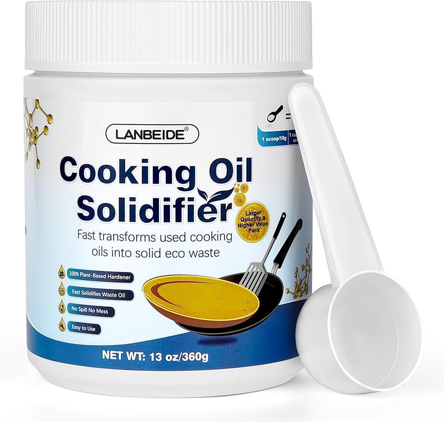 LANBEIDE Cooking Oil Solidifier Powder, Solidifies Up to 36 Cups - 100% Plant-Based Cooking Oil H... | Amazon (US)