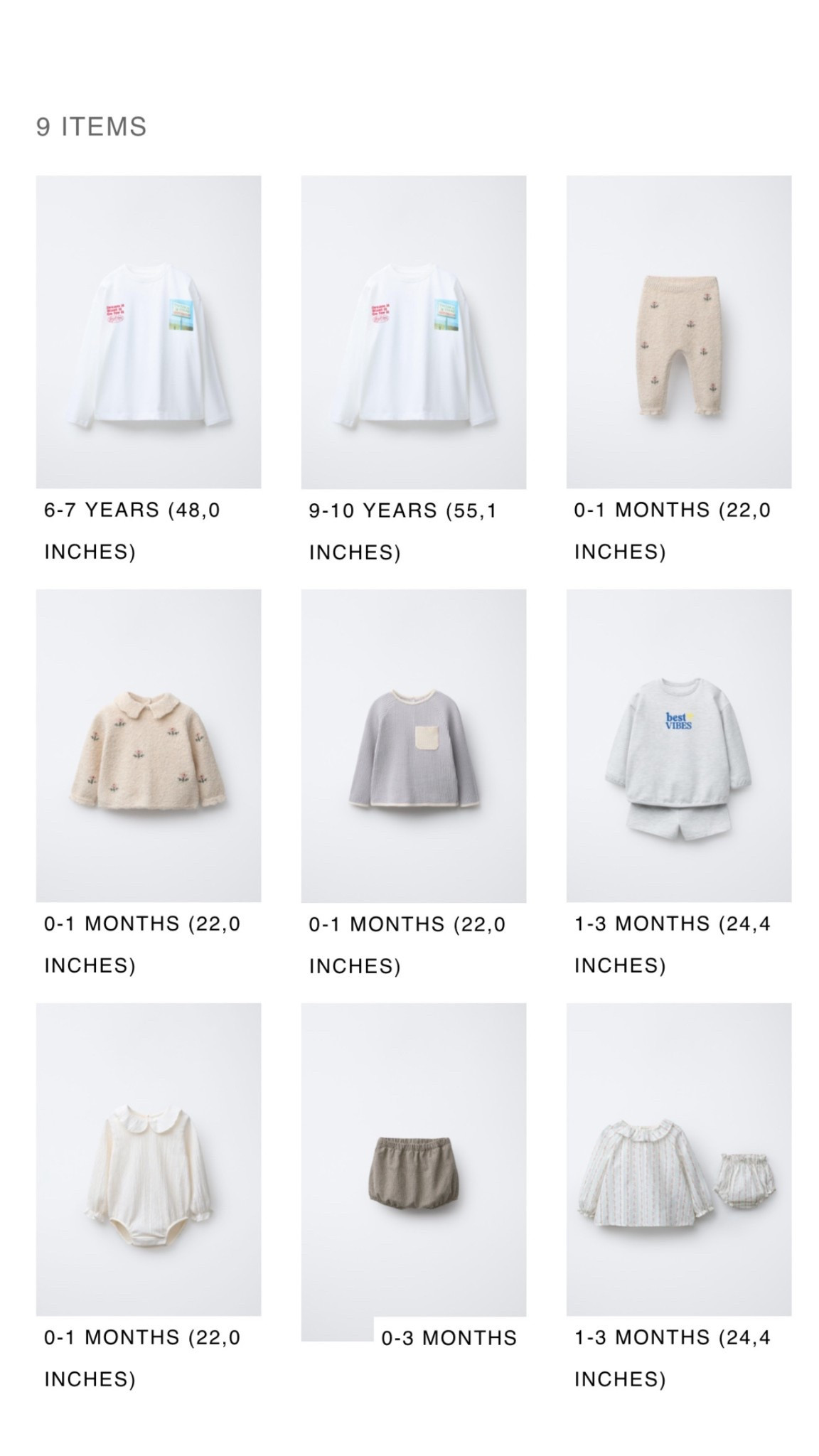 recent kids zara order 