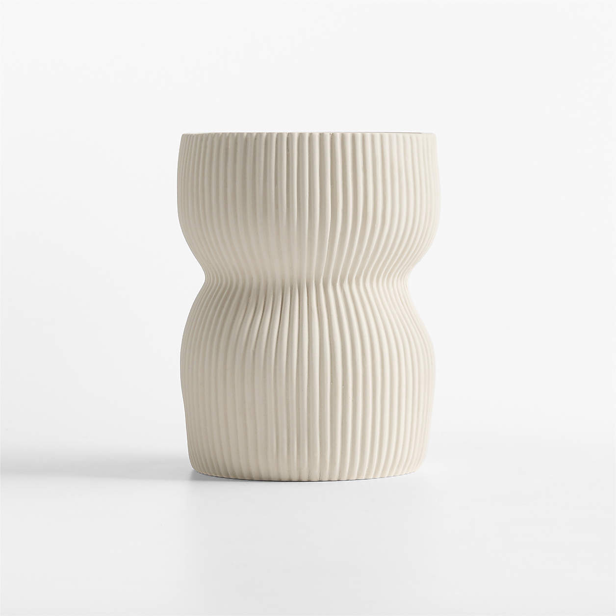 Curvy Ribbed Ceramic Vase 7" by Cym Warkov + Reviews | Crate & Barrel | Crate & Barrel