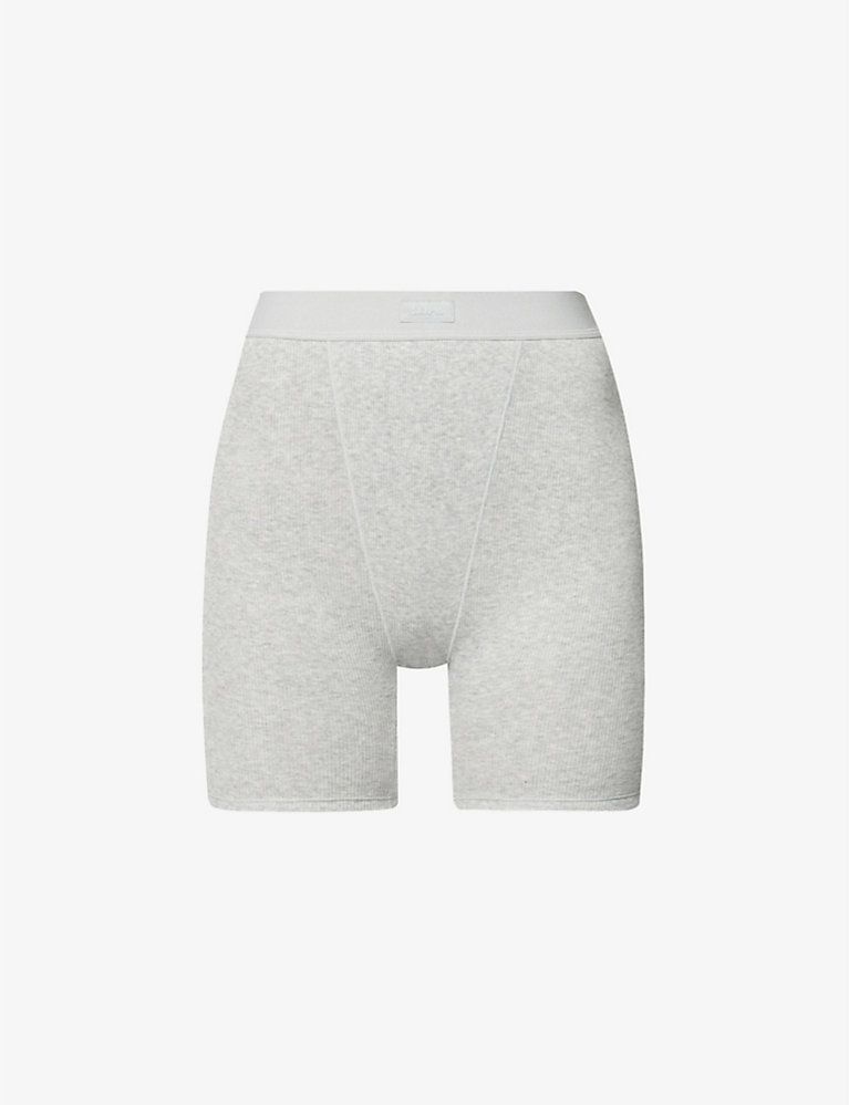Ribbed high-rise stretch-cotton boxer shorts | Selfridges