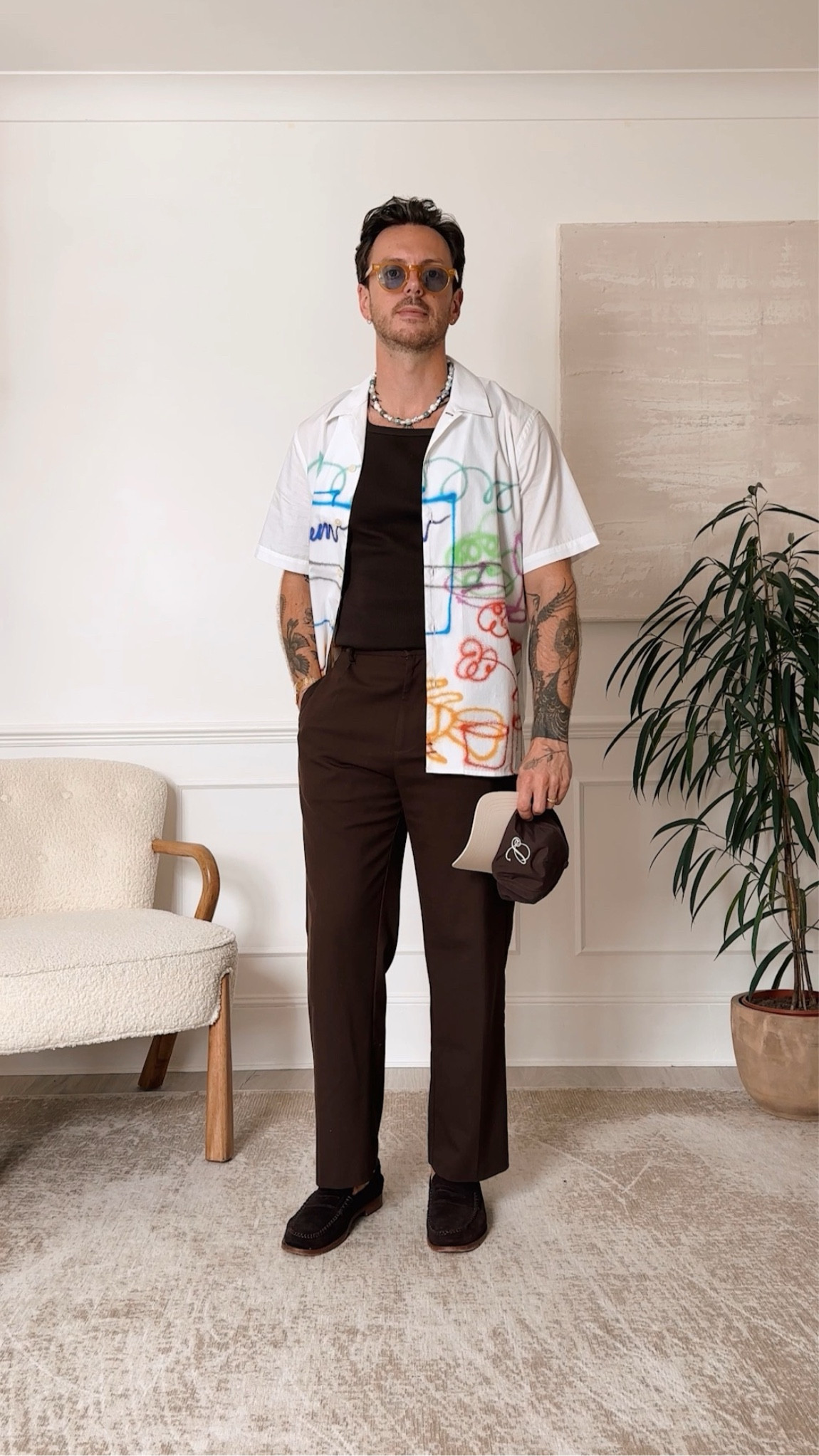 Summer, styling, shirt, season, menswear, graphic, print, vest, trousers, smart, casual, fashionn

#LTKeurope #LTKsummer #LTKmens