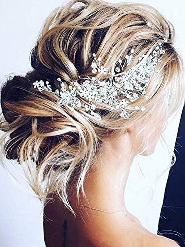 Unicra Bride Flower Wedding Hair Vine Crystal Bridal Hair Piece Rhinestone Party Hair Accessories... | Amazon (US)