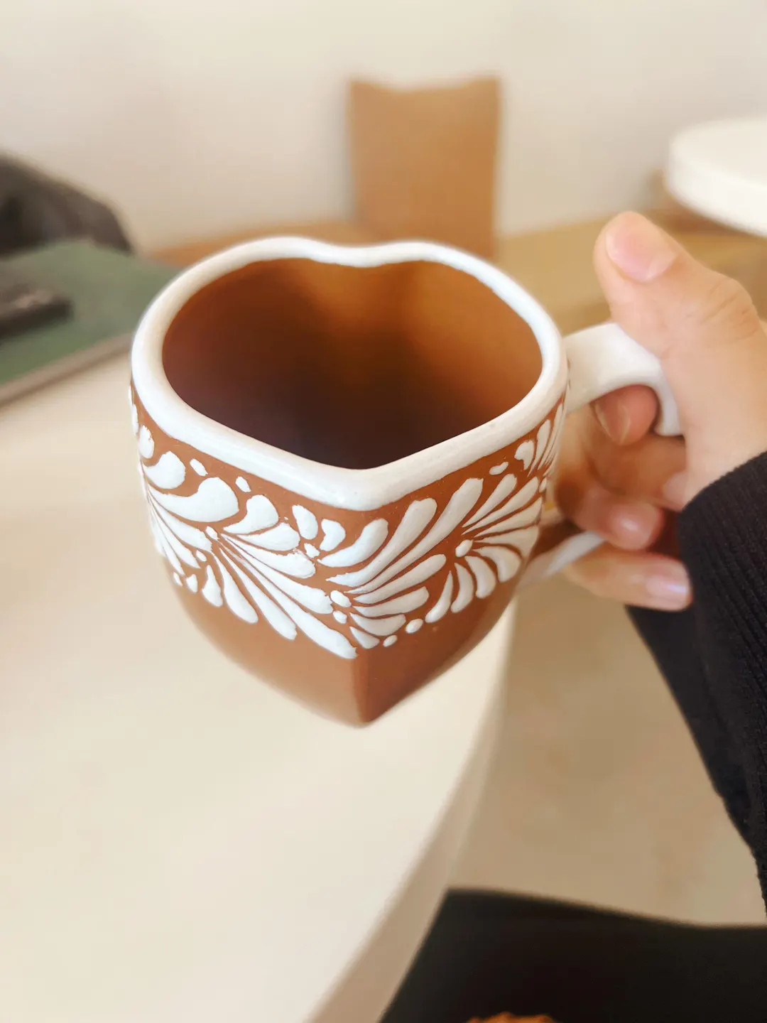 Ceramic Heart Shaped Mug, Coffee Mug, Pottery Mug, Ceramic Mug, Hand-painted Mexican TALAVERA Cof... | Etsy (US)