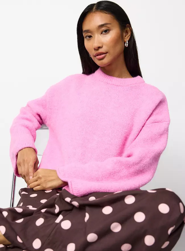 Buy Pale Pink Crew Neck Knitted Jumper XS | Workwear | Tu | Tu Clothing