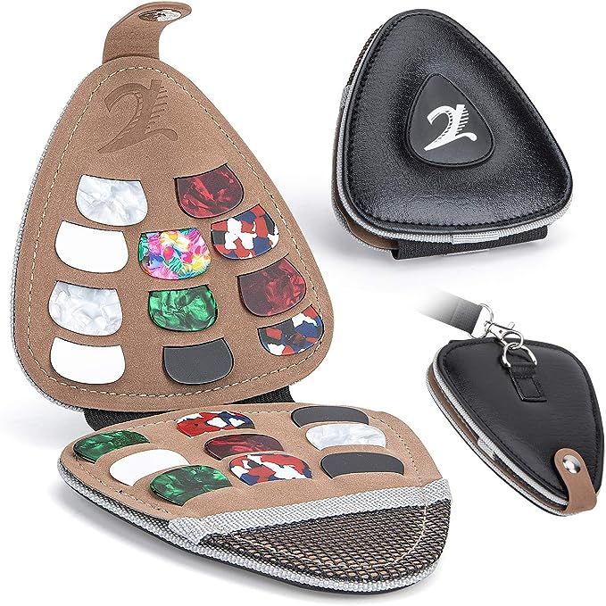 XTON Guitar Picks Holder for Acoustic Electric Guitar, Variety Pack Picks Storage Pouch Box, PU l... | Amazon (US)