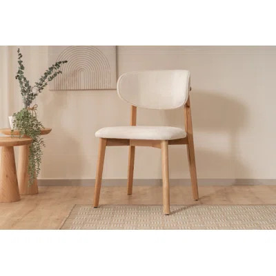 Elegant Beech Wood Chair, White & Natural Finish, 20.5 x 33.1 x 20.5 inches | 100% Solid Beech Wood Construction | Modern Scandinavian Design for Home | Wayfair North America