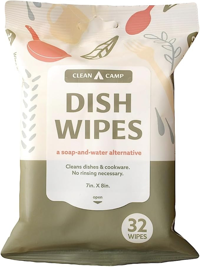 Dish Wipes | 100% Biodegradable Pre-Moistened Food-Safe Camp Kitchen Wipes | A Soap-and-Water Alt... | Amazon (US)