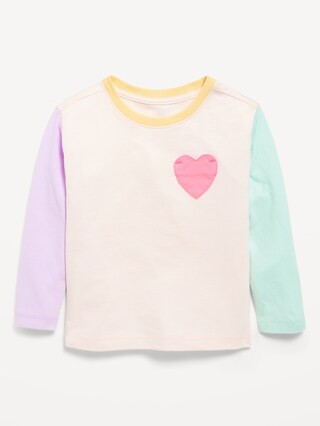 Long-Sleeve Heart Pocket T-Shirt for Toddler Girls | Old Navy (US)