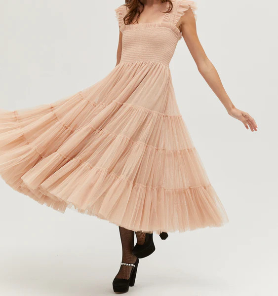 The Tulle Ellie Nap Dress - Blush Glitter Tulle | Hill House Home