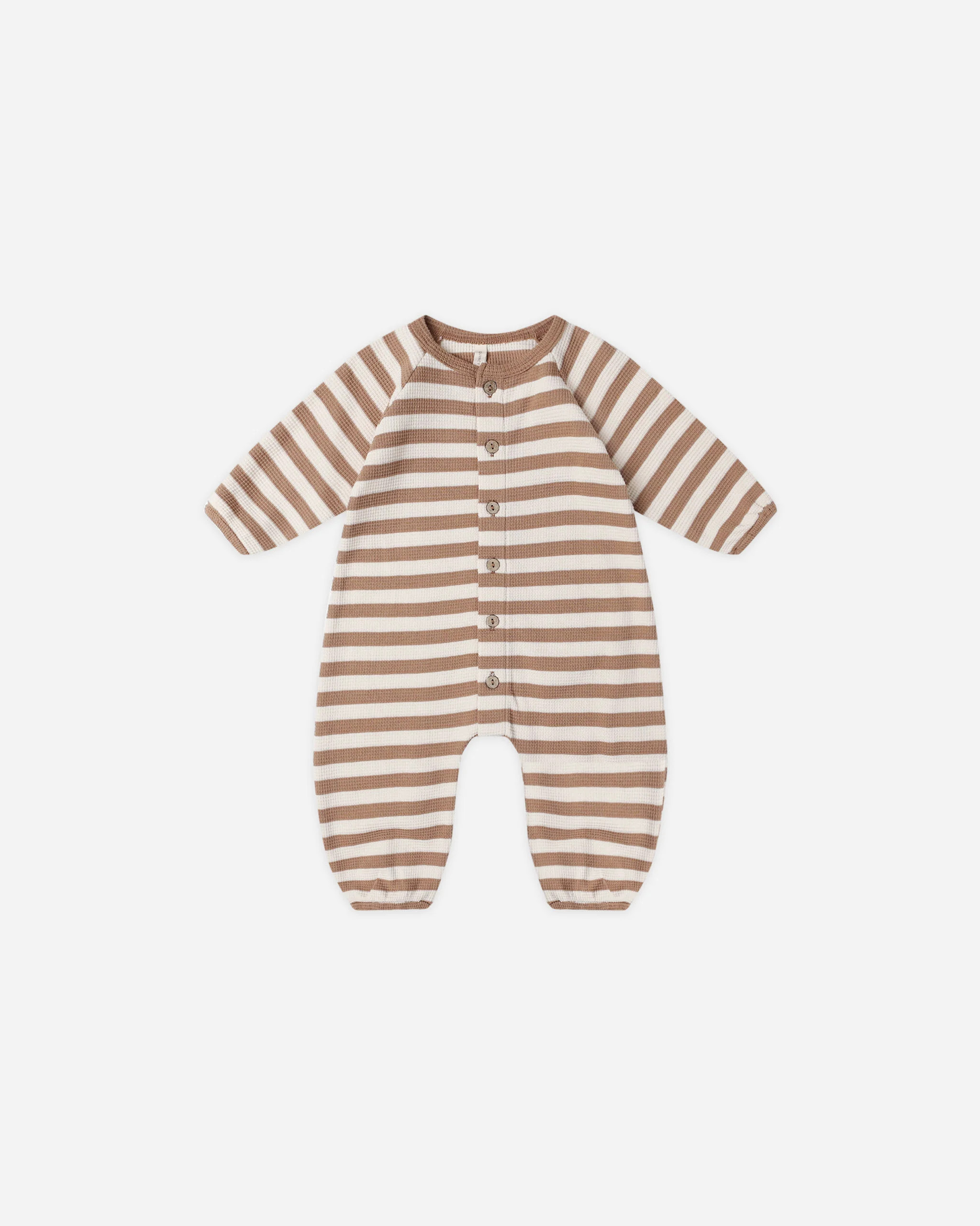 Waffle Long Sleeve Jumpsuit Harvest Stripe | Rylee + Cru