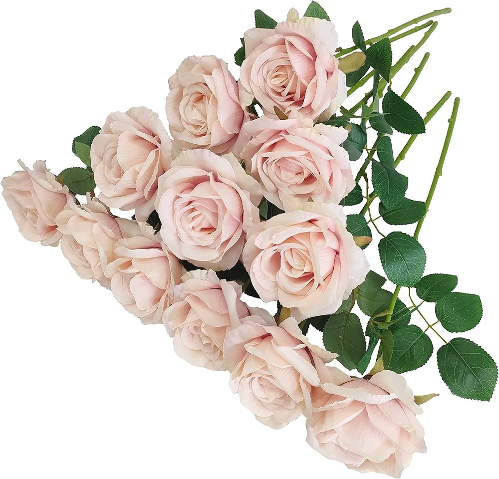 Autumn Silk Floral Pink Roses Artificial Flowers,Fall FakePink Flowers Fake Roses Artificial Flow... | Amazon (US)
