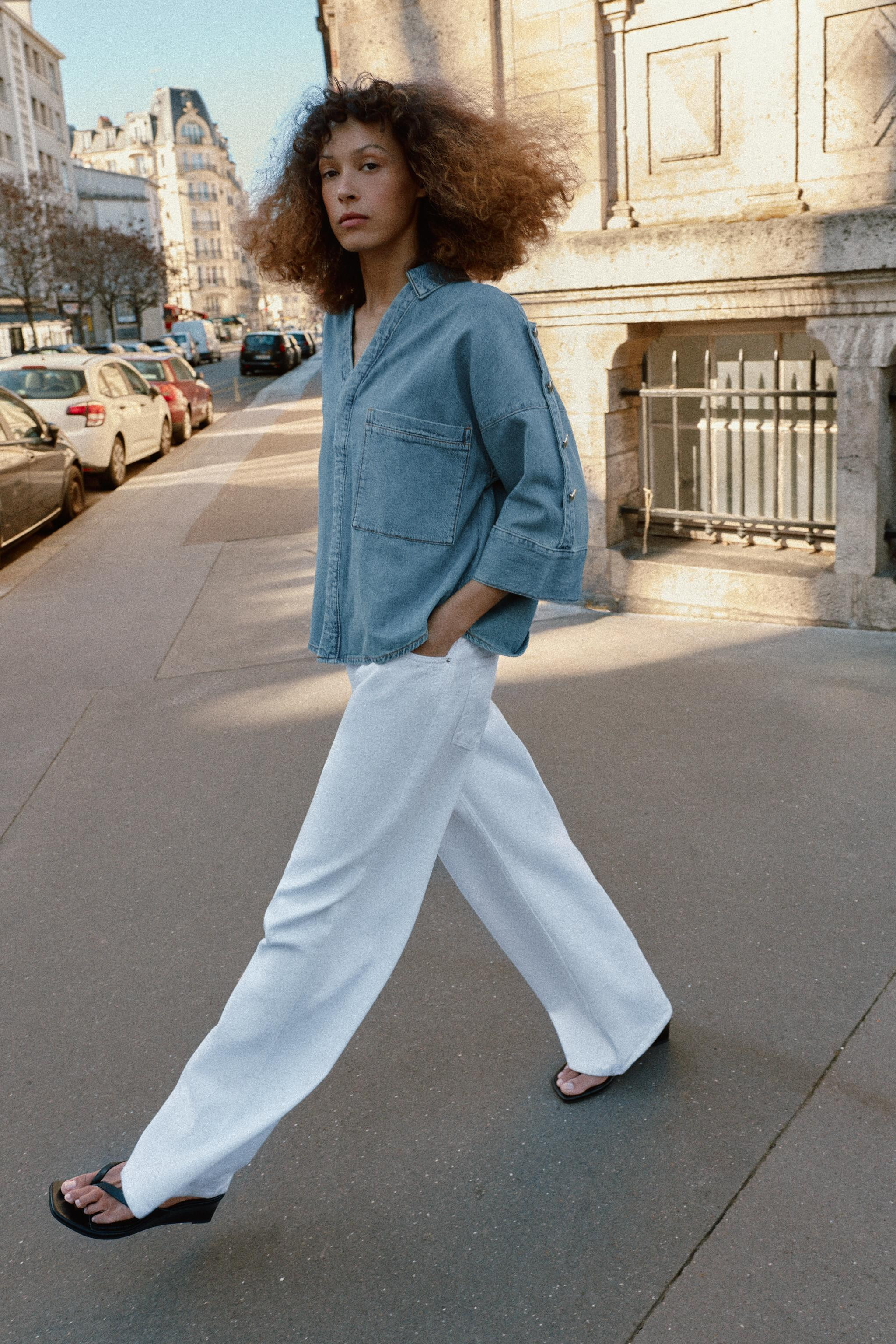 Z1975 WIDE SLEEVE DENIM SHIRT | Zara Canada