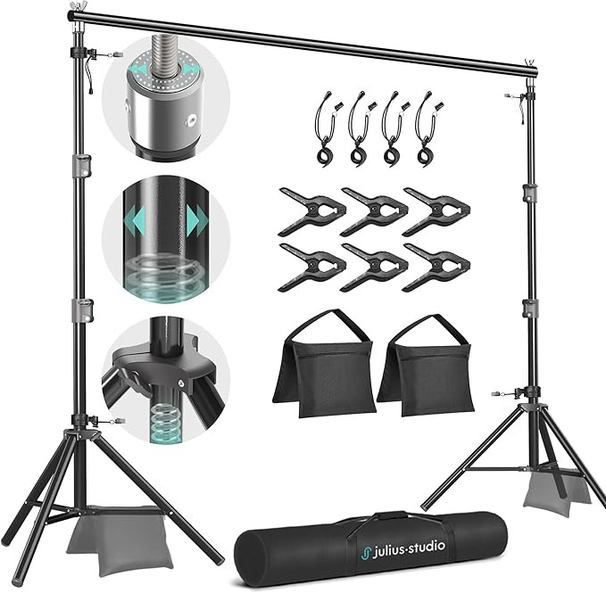 Julius Studio [Enhanced Heavy Duty] 10.1 x 8 ft. (W x H) Adjustable Backdrop Stand Background Sup... | Amazon (US)