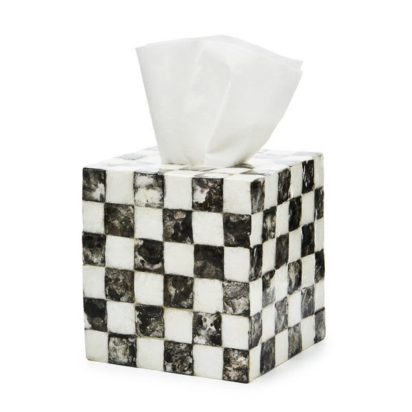 MacKenzie-Childs Courtly Check Capiz Boutique Tissue Box Cover | MacKenzie-Childs