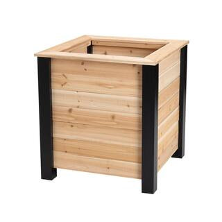 Outdoor Essentials Haven 25 in. x 25 in. x 27 in. Square Cedar Planter Box 508743 - The Home Depo... | The Home Depot