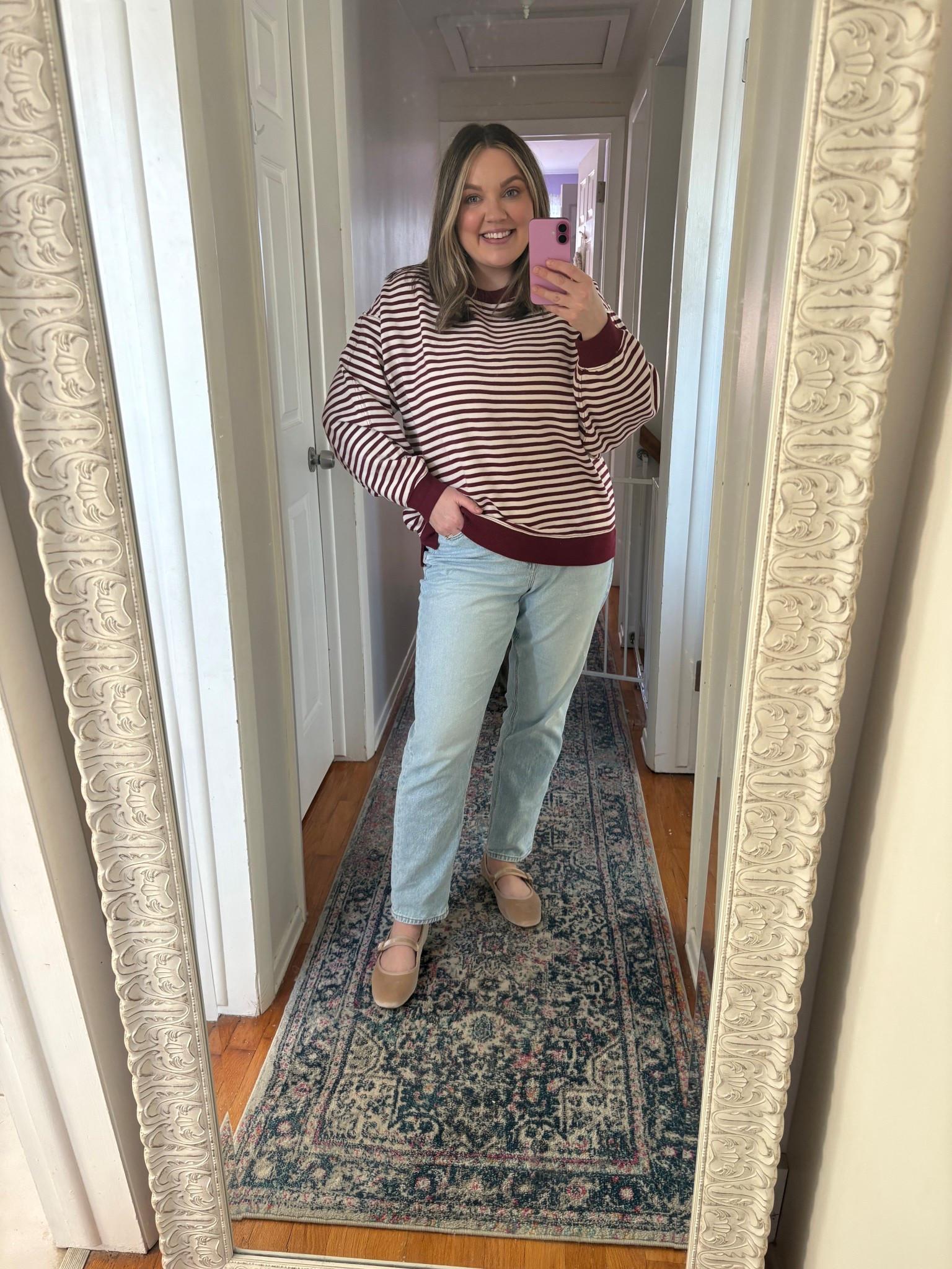 Aerie tres chic sweatshirt $29! I sized down because of the oversized fit  

Top- S 
Jeans - 14



#LTKMidsize #LTKSaleAlert #LTKFindsUnder50