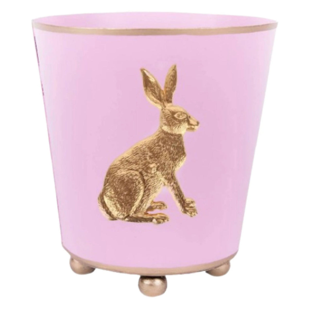 Light Pink Gold Rabbit Round Cachepot | The Well Appointed House, LLC