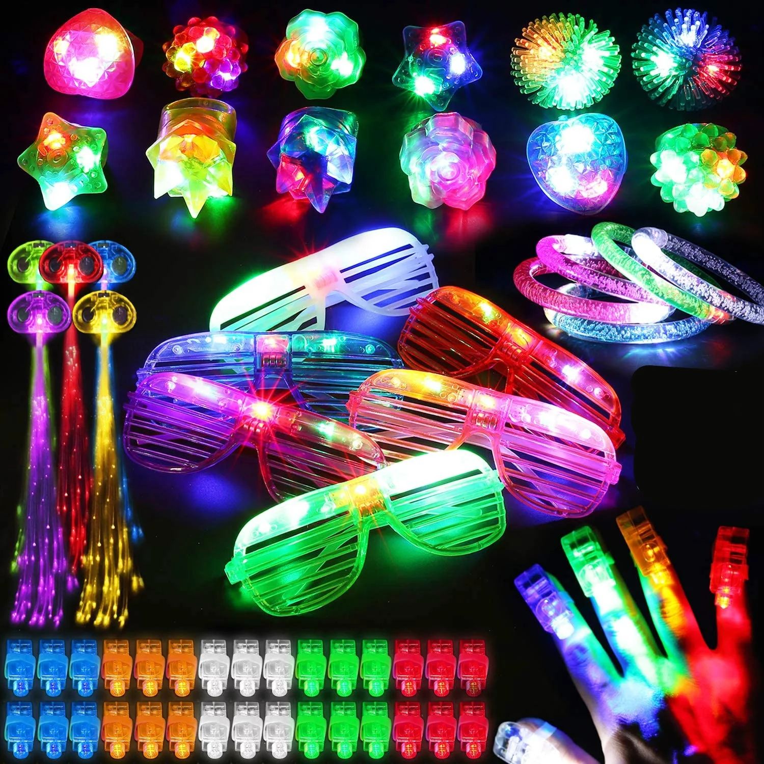 LED Light up Toy Party Favors 78 Pack Neon Party Supplies Bulk for Adult Kids Birthday Halloween ... | Walmart (US)
