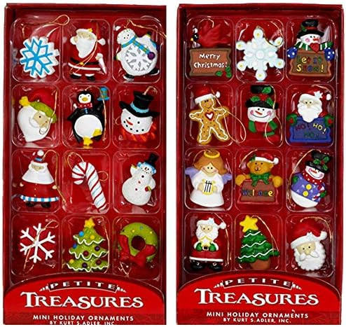 Kurt Adler Petite Treasures 12-Piece Miniature Ornaments Set, 2 Pack | Amazon (US)