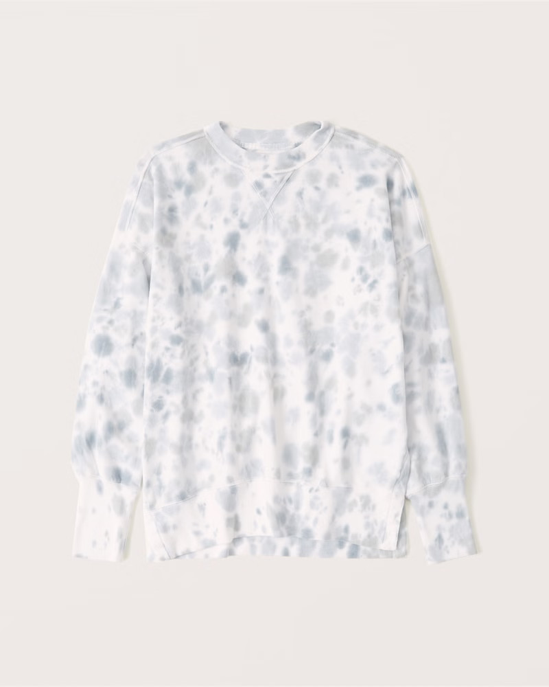 Women's Split-Hem Tunic Wash Effect Crew Sweatshirt | Women's | Abercrombie.com | Abercrombie & Fitch (US)