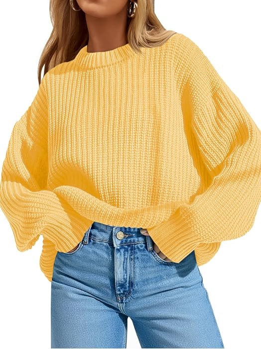 Saodimallsu Womens Oversized Sweater Long Sleeve Crewneck Pullover | Amazon (US)