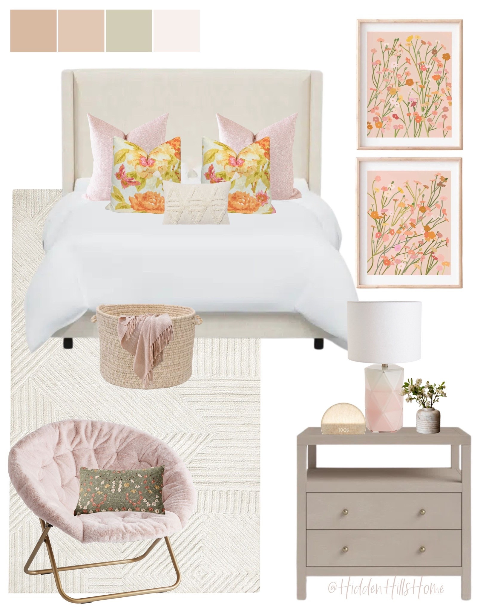 Girls bedroom decor, cute girls room mood board, Tween bedroom decor ideas, girls bedroom nightstands, rug, girls room design #girlsroom

#LTKHome #LTKSaleAlert #LTKKids