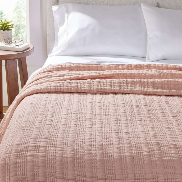 Better Homes & Gardens Luxury Gauze Reversable Cotton Polyester Bed Blanket, Antique Blush, Full/... | Walmart (US)
