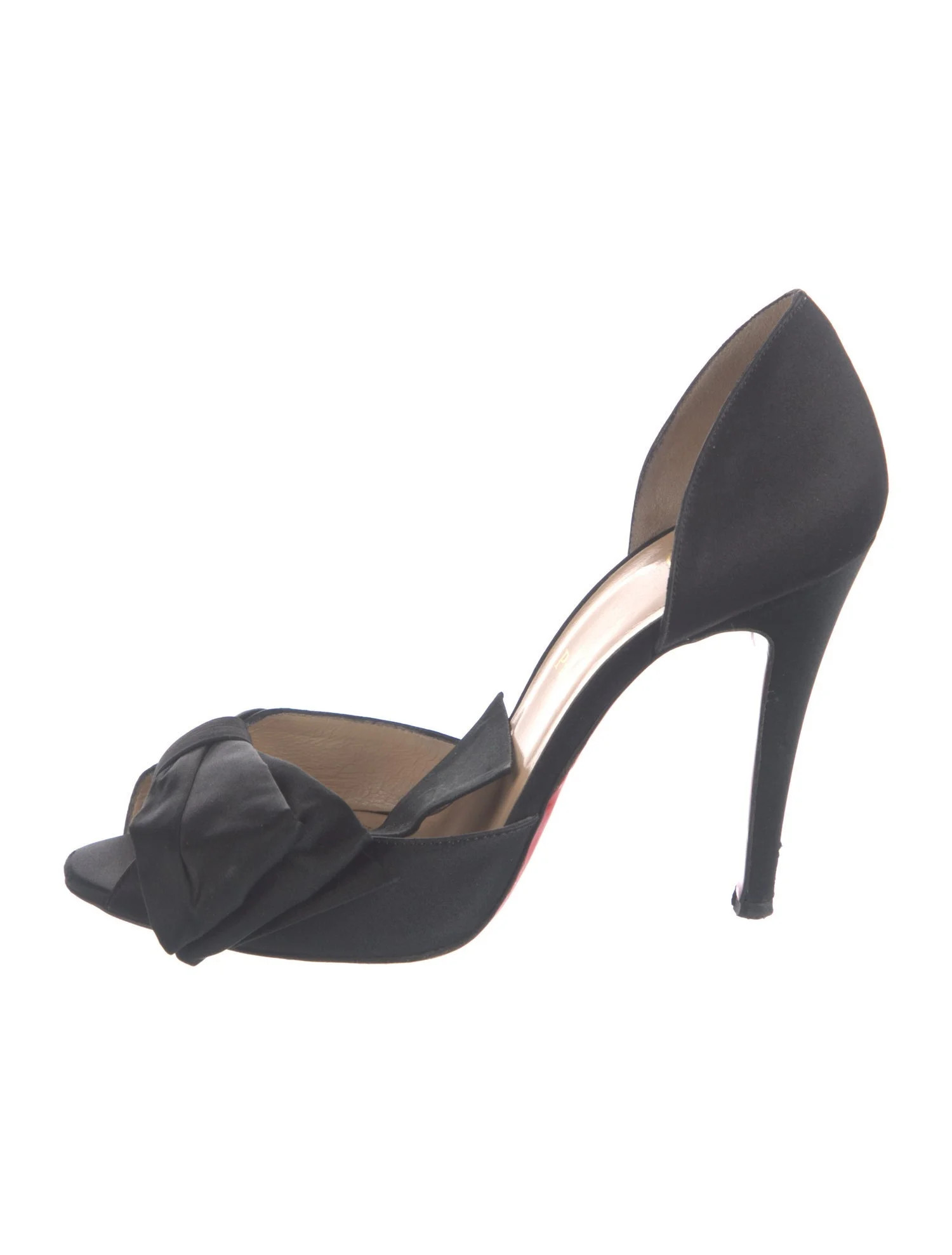 Satin Bow Accents D'Orsay Pumps | The RealReal