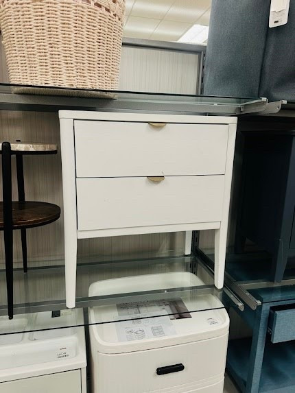 Found the perfect bedside companion! 🤍 This white 2-drawer nightstand is giving all the minimalist vibes with its sleek gold hardware and tapered legs. It’s the ideal height for a cozy master suite or a guest room refresh.

#LTKHome