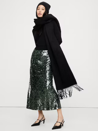 Bias-Cut Sequin Maxi Skirt | Banana Republic (US)