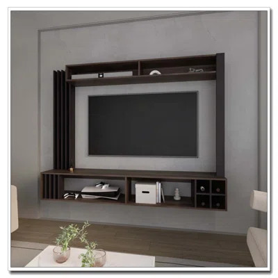 Wenge Entertainment Center with Storage Wine | Wayfair North America