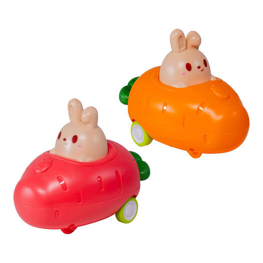 Toysmith Bunny & Carrot Pushdown Car Toy Set of 2 by World Market | World Market