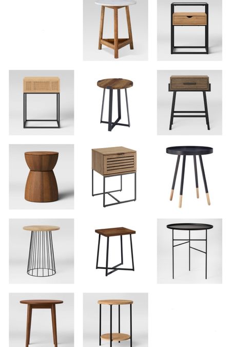Neutral and affordable side table furniture. Black and wood end tables. Modern, rustic and minimal tables  

#LTKhome
