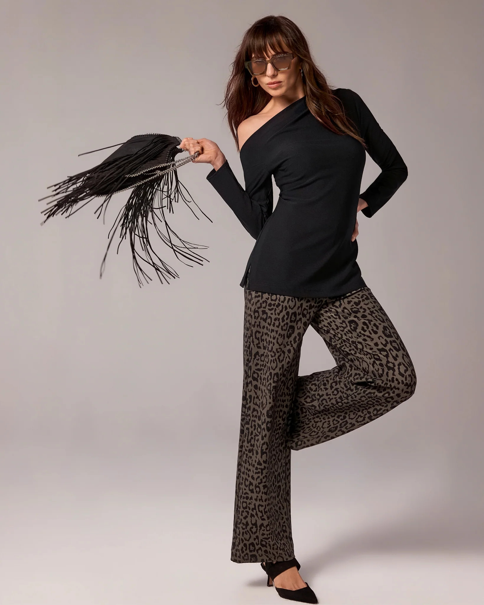 Beyond Travel Print Palazzo Pant Autumn Cheetah | Boston Proper