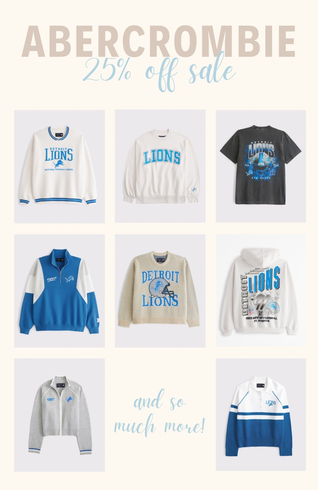 Some of my favorite Detroit lions game day gear is now 25% off! 💙🏈

The sweaters are the softest, most high quality material ever! 

#LTKSaleAlert #LTKSeasonal #LTKActive