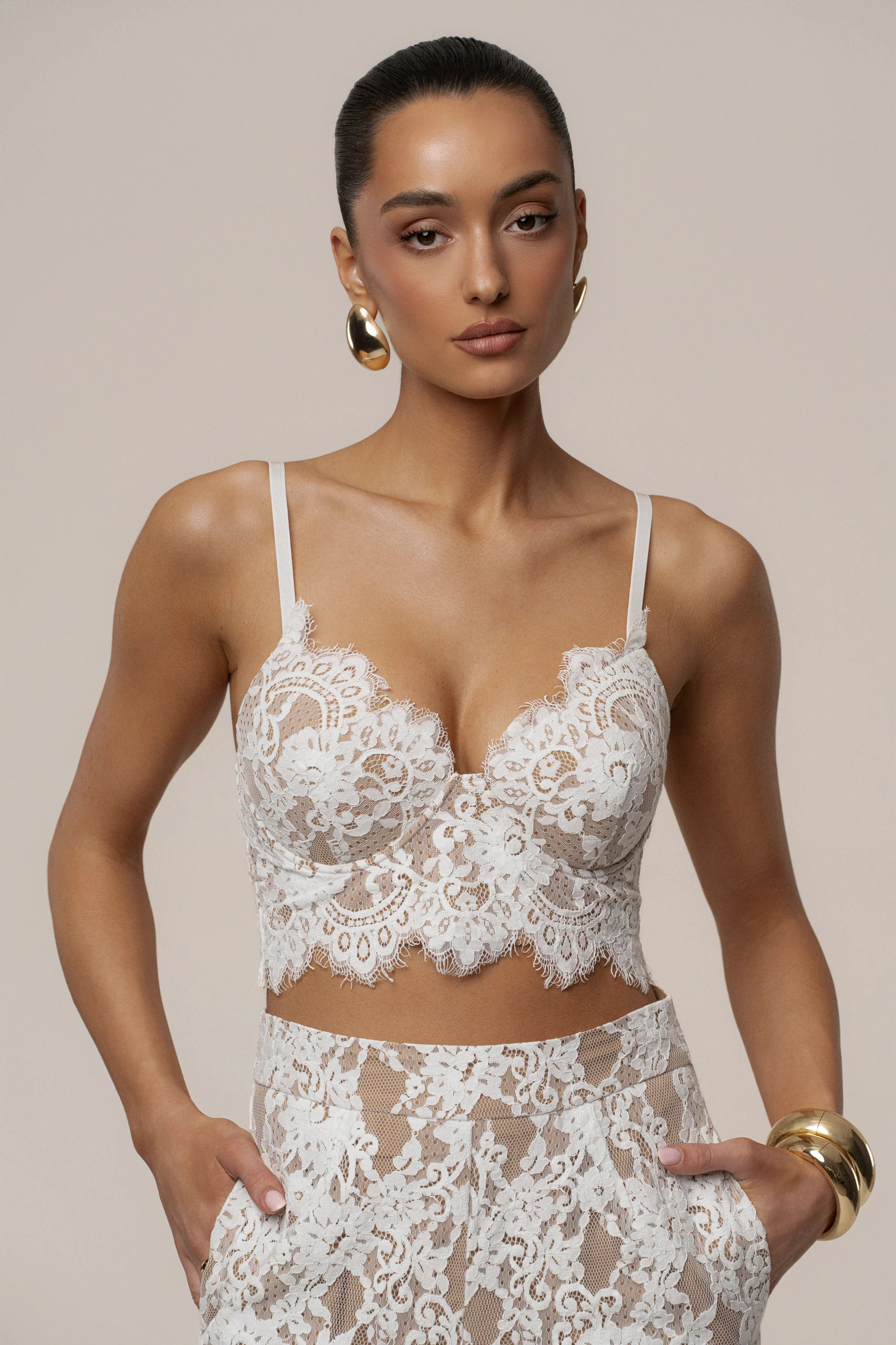 White Forever Crush Lace Top | JLUXLABEL US