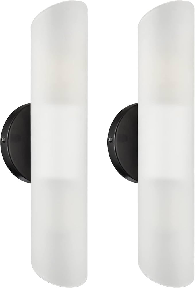 DAYCENT Modern Farmhouse Black Bathroom Light Fixtures Wall Sconces Set of Two Cylinder Sconce Li... | Amazon (US)