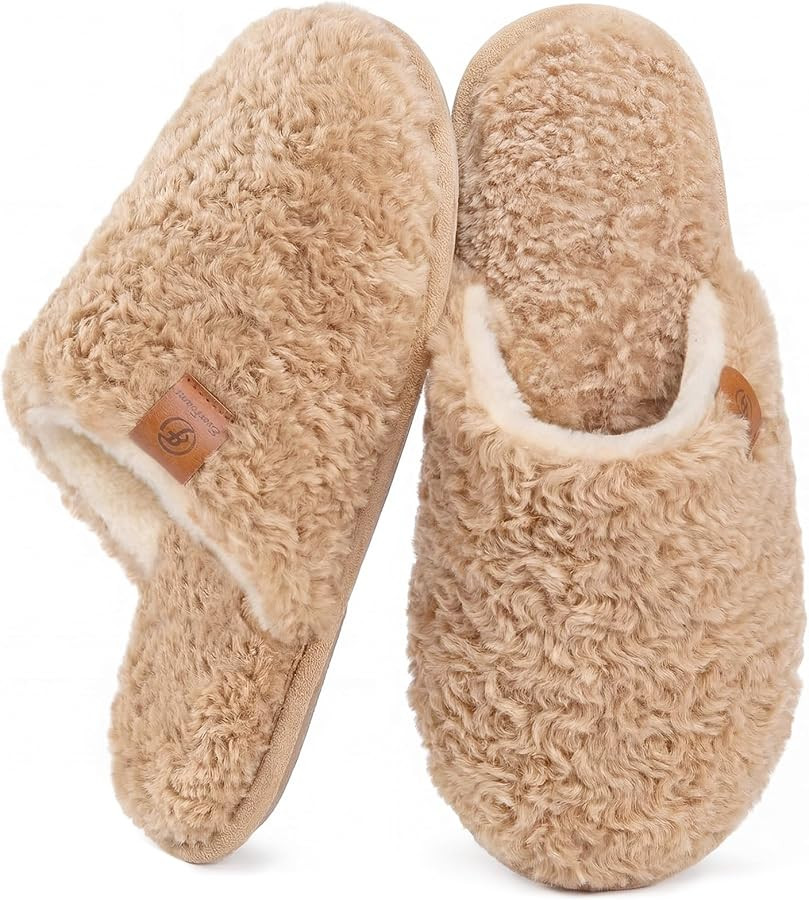 EverFoams Women's Fuzzy Slip-on Slippers Warm Cozy Soft Lightweight Memory Foam Indoor House Shoe... | Amazon (US)