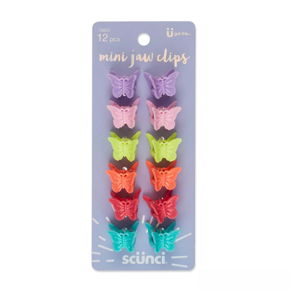 scünci Kids Butterfly Shaped Mini Claw Clips - Brights - 12pcs | Target