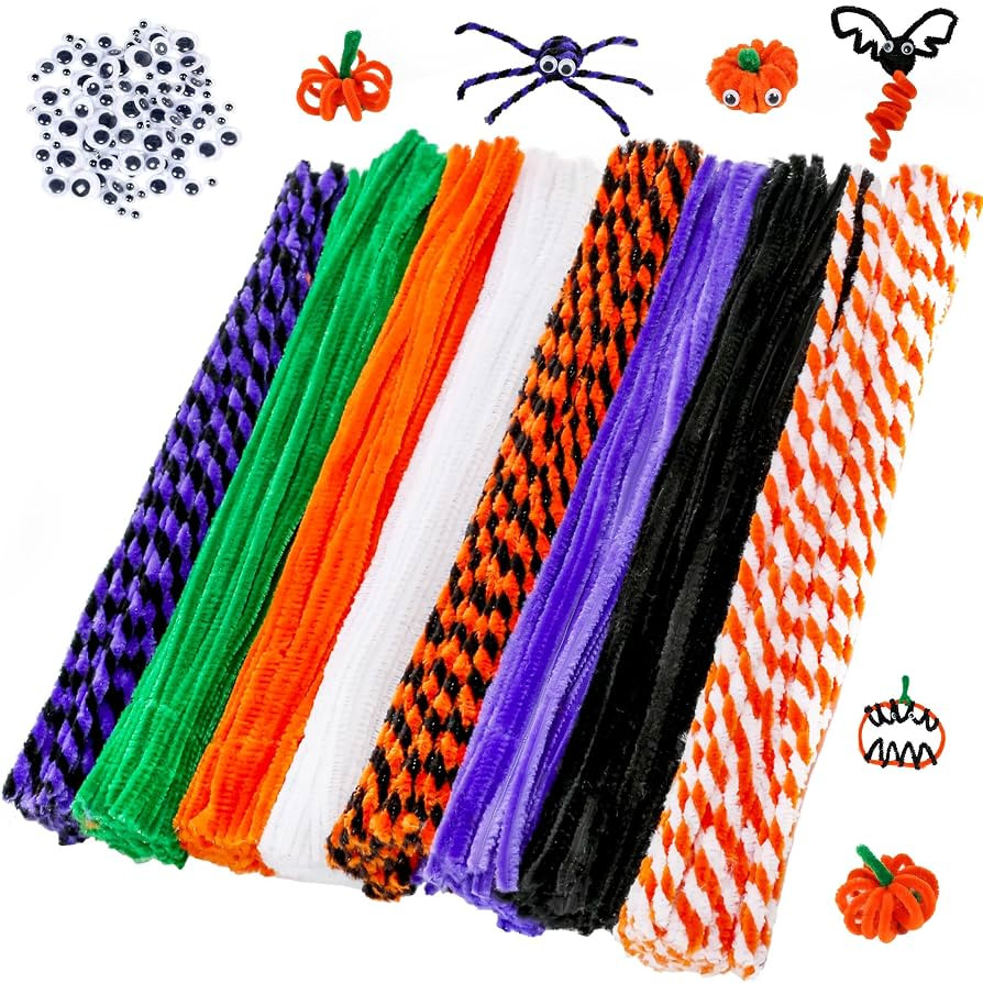 Halloween Pipe Cleaners,420 Pcs Halloween Pipe Cleaners Craft Set Including 320Pcs Pipe Cleaners ... | Amazon (US)