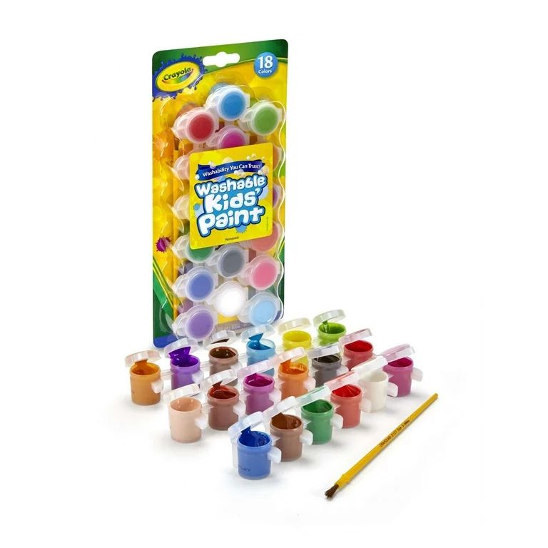 Crayola Washable Kids Paint Set, 18 Assorted Colors, Craft Supplies, Gift For Kids - Walmart.com | Walmart (US)