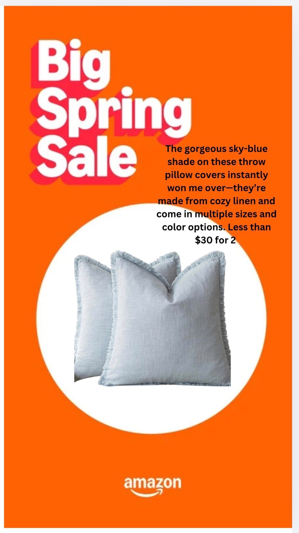 The gorgeous sky-blue shade on these throw pillow covers instantly won me over—they’re made from cozy linen and come in multiple sizes and color options.

#LTKSaleAlert #LTKdayinmylife #LTKHome